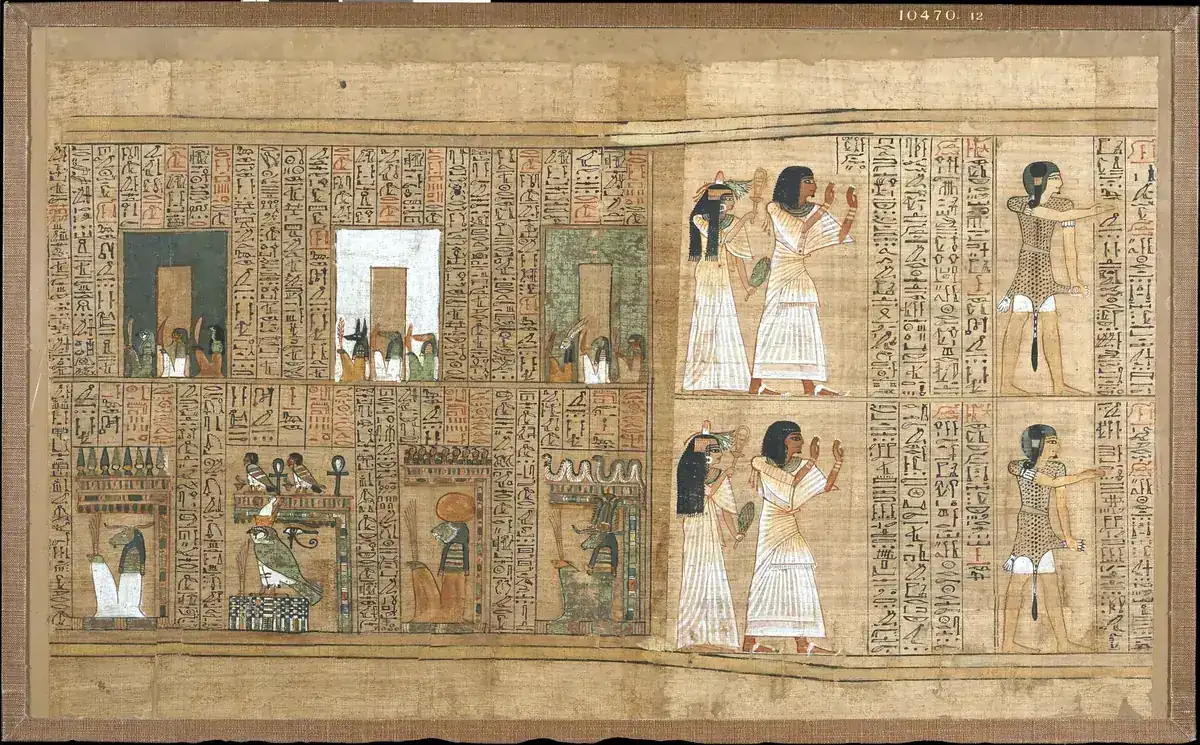 Blatt aus dem Papyrus des Ani mit der Gerichtsszene